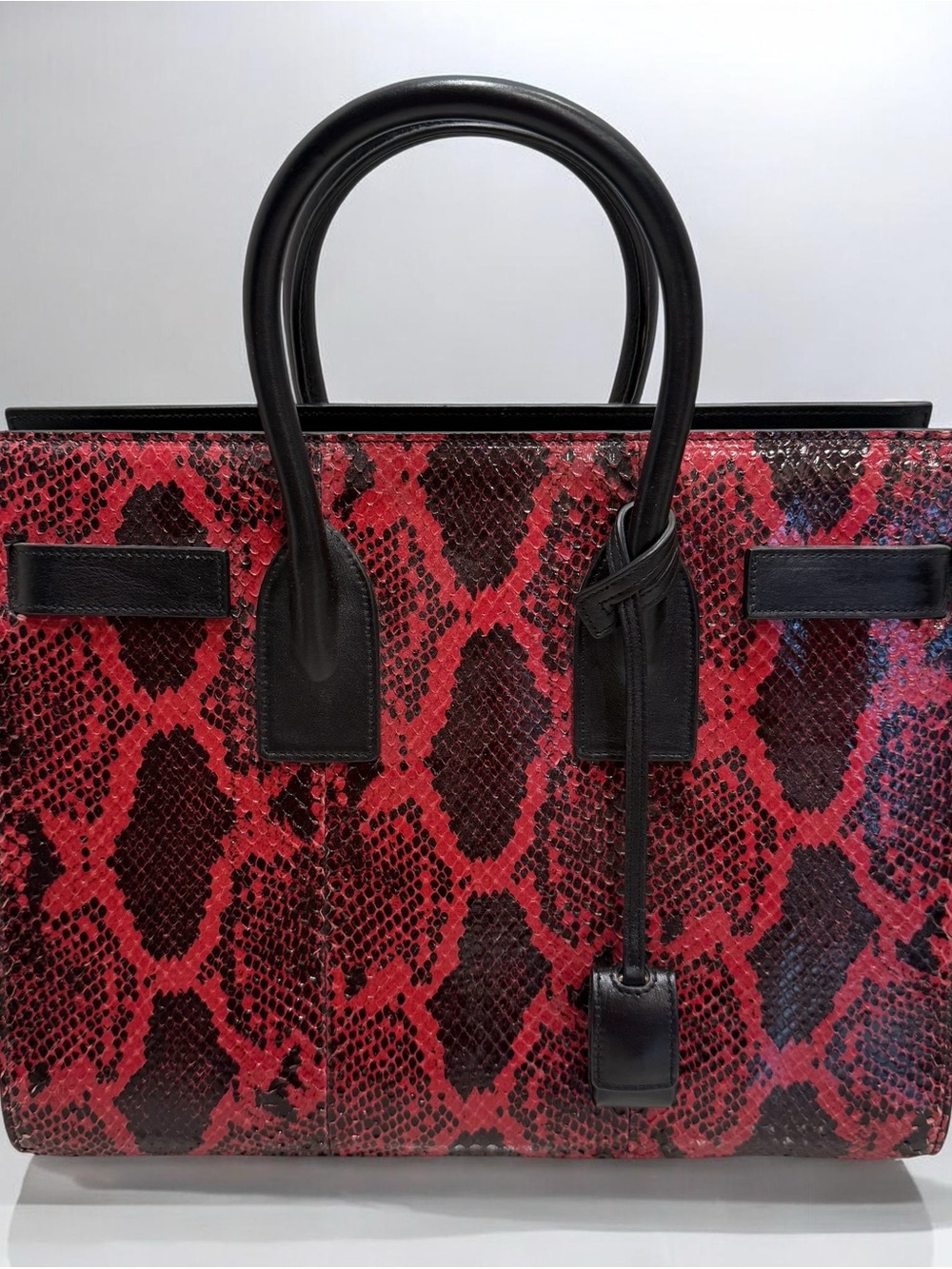 Saint Laurent YSL Sac Dejour Red Python Satchel 355153 LECJ1 - Picture 1 of 16